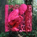 Natural Inside, 2011 --- Self wearing up-scaled latex mask of my Father's head 88 x 88cm Photography; C-type Lambda print
