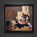 Comfort Object, 2012 --- My Father and self wearing prosthetic mask of my Father's head 80 x 80cm Photomontage; 5 C-type Lambda prints, aluminium mounted and box framed