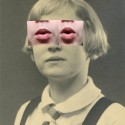 Envisionaries #10, 2013 --- My mouth during speech pinned over the eyes of my ancestors 31 x 24cm Photomontage; C-type Lambda prints, box framed in black