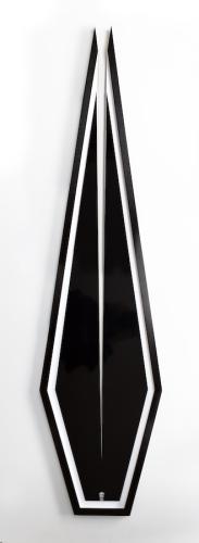 Stick (toe on black velvet within cut frame), 140 x 33cm, 2021